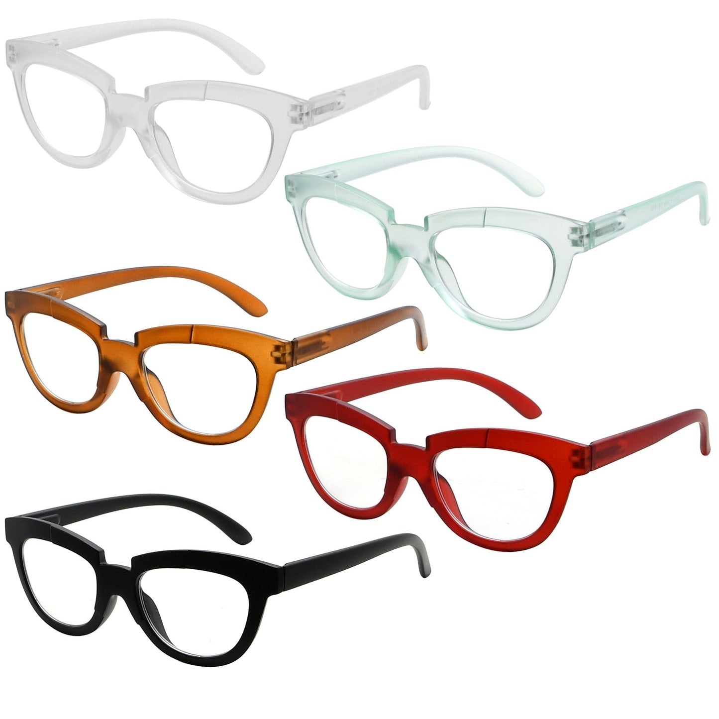 5 Pack Fashionable Cat-eye Reading Glasses R2102