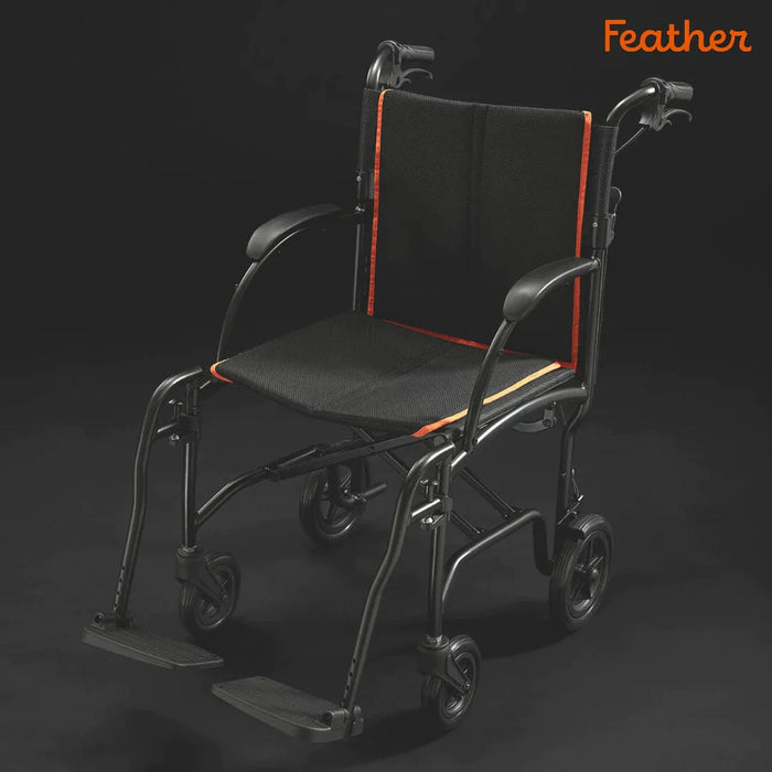 Feather Transport Chair 13 lbs Ultra Light Featherweight Wheelchair by Feather
