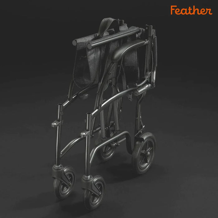 Feather Transport Chair 13 lbs Ultra Light Featherweight Wheelchair by Feather